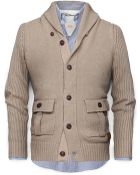 Men Shawl Collar Cotton Cardigan - Lyst