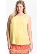 Vince Camuto Pleat Front Sleeveless Blouse - Lyst