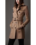 Burberry Mid-Length Wool Cashmere Trench Coat - Lyst