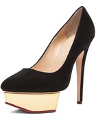 Charlotte Olympia Cindy Pump in Black Suede - Lyst