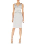 Karen Millen Signature Stretch Satin Pencil Dress - Lyst