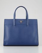 Prada Saffiano Soft Triple-pocket Tote Bag - Lyst