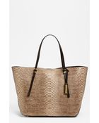 Michael Kors Gia Python Embossed Leather Tote Large - Lyst