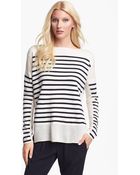 Vince Linked Stripe Cashmere Sweater - Lyst