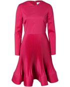 Valentino Virgin Wool Micro Pleat Flounce Skirt Dress - Lyst