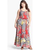 Lucky Brand Marrakesh Paisley Print Maxi Dress Plus - Lyst