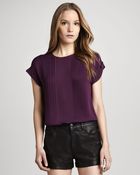 Theory Sellida Pintucked Top - Lyst