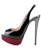 Christian Louboutin Lady Peep Sling - Lyst
