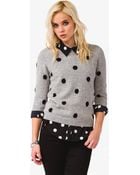 Forever 21 Polka Dot Sweater - Lyst