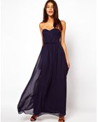 Asos Bandeau Ruched Maxi Dress - Lyst