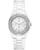Guess Silver-Tone & Crystal Chronograph Watch - Lyst
