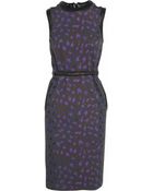 Christopher Kane Leathertrimmed Leopardprint Ponte Dress - Lyst