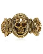 Alexander McQueen Skull Stones Brass Bracelet - Lyst