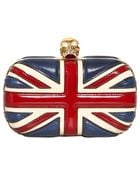 Alexander McQueen Britannia Leather Skull Box Clutch - Lyst