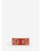 Alexander McQueen Enamel Skull Ring - Lyst