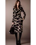 Burberry Animal Print Calf-skin Trench Coat - Lyst