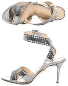 Charlotte Olympia Take 85 Metallic Leather Sandals - Lyst