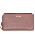 Fendi Saffiano Leather Zip Around Wallet - Lyst