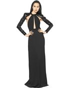 Saint Laurent Sequins On Viscose Sablè Long Dress - Lyst