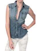 Textile Elizabeth And James Austin Sleeveless Denim Vest - Lyst