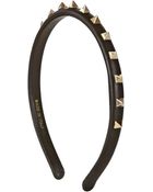 Valentino Around Studs Leather Headband - Lyst
