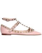 Valentino 10mm Rockstud Calfskin Ballerina Flats - Lyst