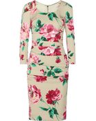 Dolce & Gabbana Floral Print Stretchsilk Dress - Lyst