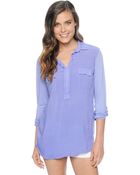 Splendid 34 Sleeve Shirting Top - Lyst