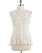 Sanctuary Floral Lace Peplum Top - Lyst