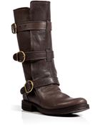 Fiorentini + Baker Leather Buckled Boots in Elmobrown - Lyst