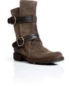 Fiorentini + Baker Suede Buckled Mid Boots - Lyst