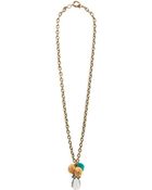 Tory Burch Raffia Crystal Pendant Necklace - Lyst