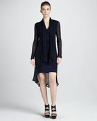 Donna Karan New York Long Draped Tunic Navy - Lyst