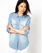 IRO Oversized Shirt in Washed Denim - Lyst