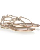 Rene Caovilla Swarovski Crystal- embellished Leather Sandals - Lyst