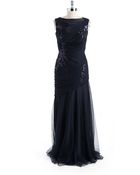 Tadashi Shoji Sequined Ruched Tulle Gown - Lyst