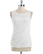 DKNY Sleeveless Draped front Top - Lyst