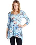 Karen Kane Tie Dye Print Handkerchief Hem Top - Lyst