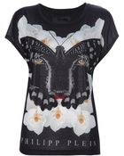 Philipp Plein Embellished Panther Butterfly T shirt - Lyst