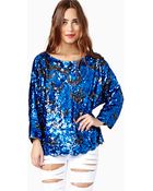 Nasty Gal Walk The Moon Sequin Top - Lyst