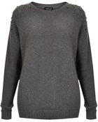 Topshop Knitted Moss Stitch Jumper - Lyst