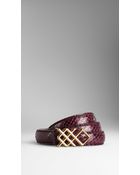 Burberry Snakeskin Buckle Belt - Lyst