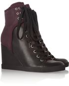 See By Chloé Two-Tone Leather Wedge Sneakers - Lyst