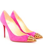 Christian Louboutin Grenadine Spiked Suede Pumps - Lyst