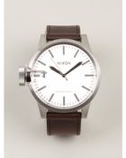Nixon Brown Chronicle Leather Watch - Lyst