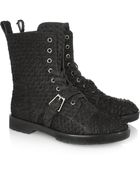 Alexander Wang Daria Snake Laceup Boots - Lyst