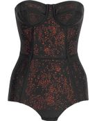 Willow Lasercut Stretch Crepe Bodysuit - Lyst