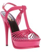 Saint Laurent Tbar Platform Sandal - Lyst