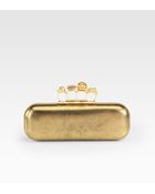 Alexander McQueen Metallic Knuckle Box Clutch - Lyst