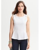 Banana Republic Sheer Panel Peplum Top - Lyst